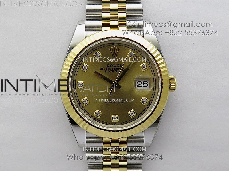 DateJust 41mm 126333 904 SS/YG AR+F 1:1 Gold Dial Diamond Markers On SS/YG Jubilee Bracelet SH3235 V2