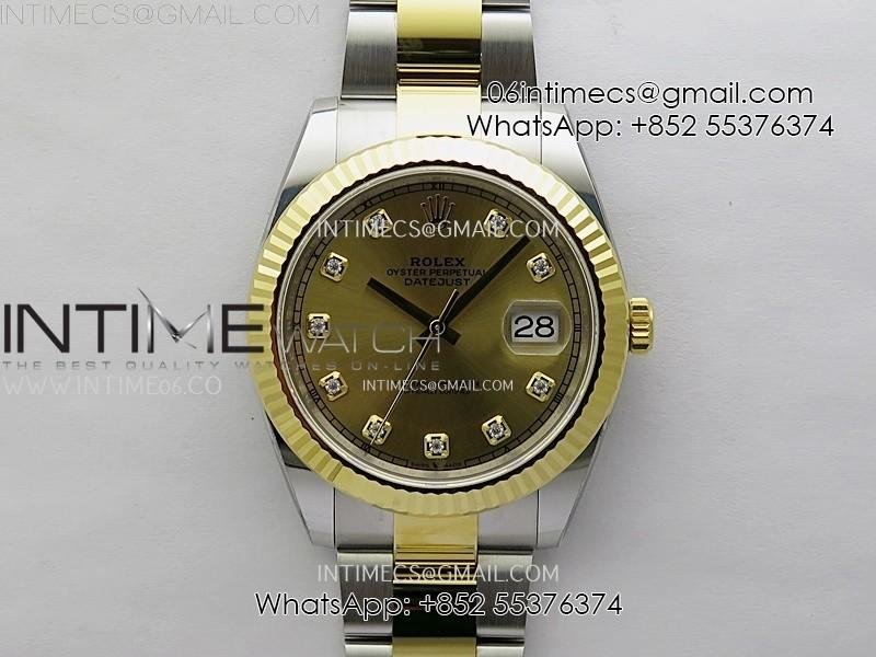 DateJust 41mm 126333 904 SS/YG AR+F 1:1 Gold Dial Diamond Markers On SS/YG Oyster Bracelet SH3235 V2