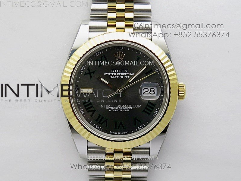 DateJust 41mm 126333 904 SS/YG AR+F 1:1 Gray Dial Roman Markers On SS/YG Jubilee Bracelet SH3235 V2