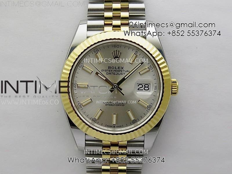 DateJust 41mm 126333 904 SS/YG AR+F 1:1 Silver Dial Stick Markers On SS/YG Jubilee Bracelet SH3235 V2