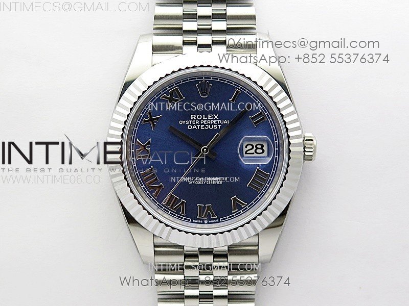 DateJust 41mm 126334 904 SS AR+F V2 1:1 Best Edition Blue Dial Roman Markers on Jubilee Bracelet SH3235