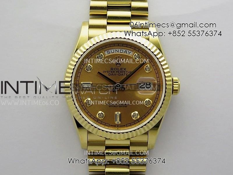 day-date-128238-36mm-yg-kf-1-1-best-edition-gold-dial-dialmond-marker-on-president-bracelet-a2836-gain-weight.jpg Day Date 128238 36mm YG KF 1:1 Best Edition Gold Dial Diamond Marker On President Bracelet A2836 (Gain Weight) - Image 1