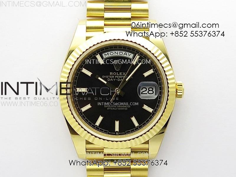 day-date-228235-40mm-904l-yg-1-1-arf-best-edition-black-dial-sticks-markers-on-yg-president-bracelet-sa3255.jpg Day Date 228238 40mm 904L YG 1:1 AR+F Best Edition Black Dial Sticks Markers on YG President Bracelet SA3255 - Image 1