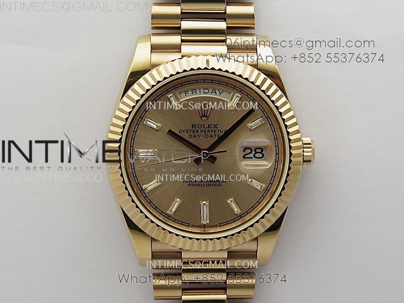 Day Date 228235 40mm RG KF 1:1 Best Edition RG Dial Crystal Markers On RG President Bracelet SA3255 (Gain Weight)