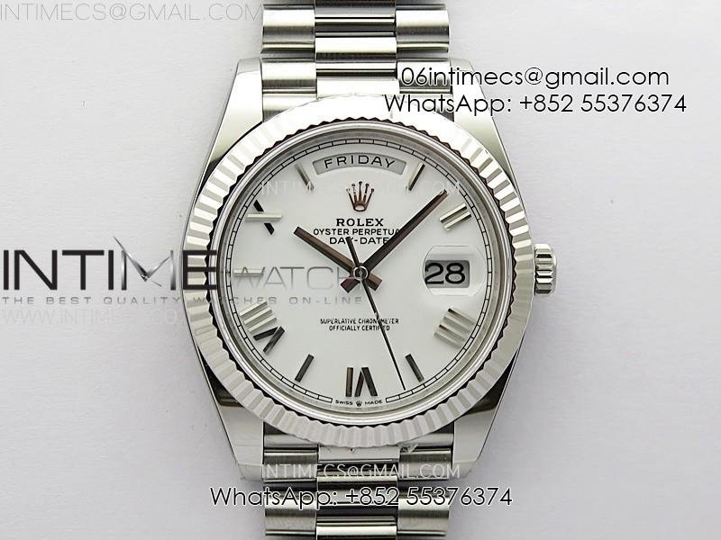 day-date-228236-40mm-904l-ss-1-1-arf-best-edition-white-dial-roman-markers-on-ss-president-bracelet-sa3255.jpg Day Date 228236 40mm 904L SS 1:1 AR+F Best Edition White Dial Roman Markers on SS President Bracelet SA3255 - Image 1