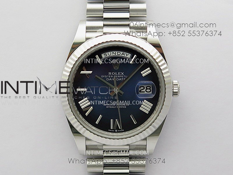 Day Date 228239 40mm Gain Weight V3 THBF 1:1 Best Edition Blue Ombre Dial Roman Marker On President Bracelet VR3255
