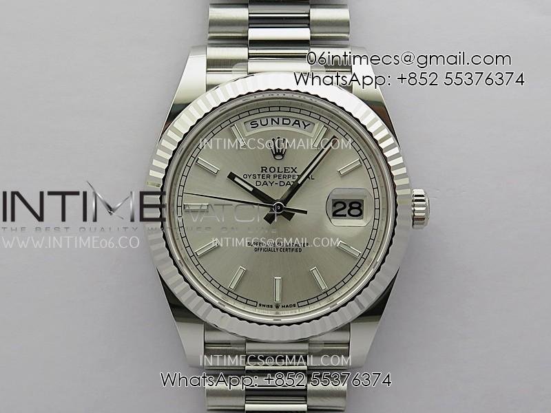 Day Date 228239 40mm Gain Weight V3 THBF 1:1 Best Edition Silver Dial Stick Marker On President Bracelet VR3255
