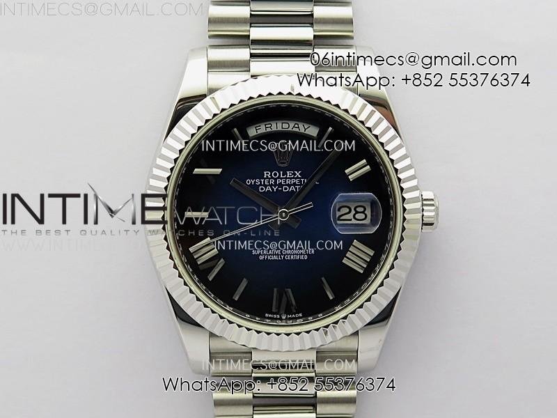 Day Date 228239 40mm KF 1:1 Best Edition Blue Ombre Dial Roman Markers On President Bracelet SA3255 (Gain Weight)