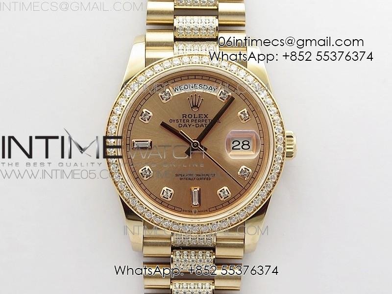 Day-Date 36 128235 RG/Crystal BP Best Edition RG Crystal Marker Dial on RG President Bracelet A2836