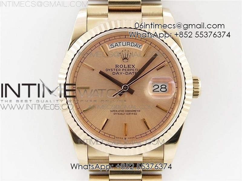 day-date-36-128239-rg-bp-best-edition-pink-gold-sticks-markers-dial-on-rg-president-bracelet.jpg Day-Date 36 128239 RG BP Best Edition Pink Gold Sticks Markers Dial on RG President Bracelet - Image 1