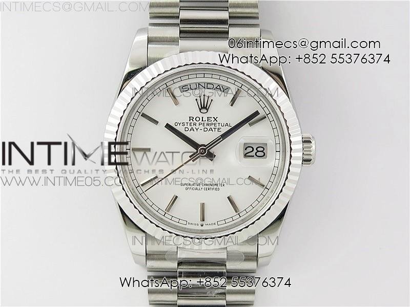 day-date-36-128239-ss-bp-best-edition-white-sticks-markers-dial-on-ss-president-bracelet.jpg Day-Date 36 128239 SS BP Best Edition White Sticks Markers Dial on SS President Bracelet - Image 1