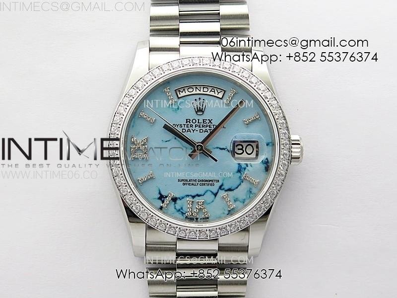day-date-36mm-gain-weight-ss-tungsten-apsf-1-1-best-edition-blue-dial-diamond-roman-markers-on-ss-president-bracelet-a3255.jpg Day Date 36mm Gain Weight SS/tungsten APSF 1:1 Best Edition Blue Dial Diamond Roman Markers on SS President Bracelet A3255 - Image 1