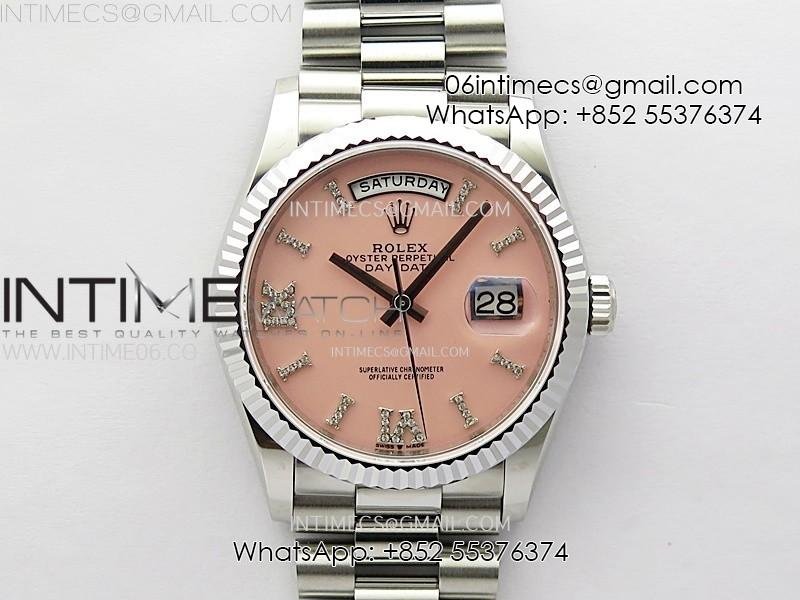 day-date-36mm-gain-weight-ss-tungsten-apsf-1-1-best-edition-pink-dial-diamond-roman-markers-on-ss-president-bracelet-a3255.jpg Day Date 36mm Gain Weight SS/tungsten APSF 1:1 Best Edition Pink Dial Diamond Roman Markers on SS President Bracelet A3255 - Image 1