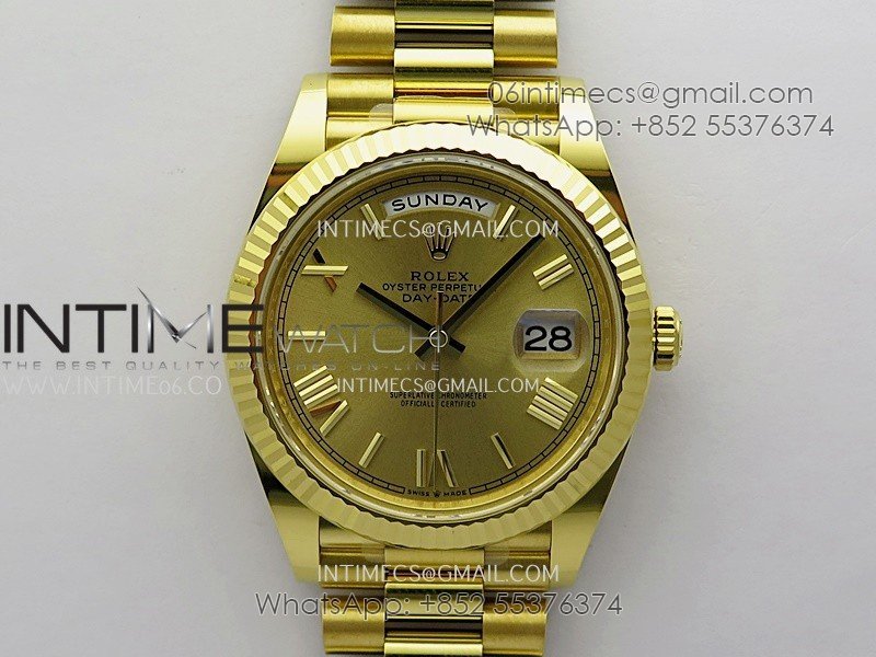 Day Date 40 YG 228238 THBF 1:1 Gain Weight Best Edition Gold Dial Roman Marker on President Bracelet VR3255 V3
