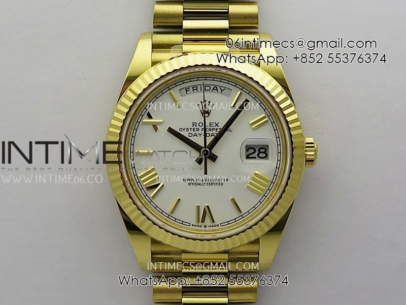 Day Date 40 YG 228238 THBF 1:1 Gain Weight Best Edition White Dial Roman Marker on President Bracelet VR3255 V3