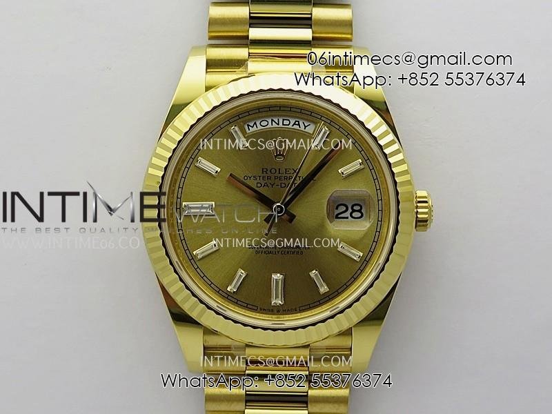 Day Date 40 YG 228238 THBF Gain Weight 1:1 Best Edition Gold Dial T Diamond Marker on President Bracelet VR3255 V3 (Gain Weight)