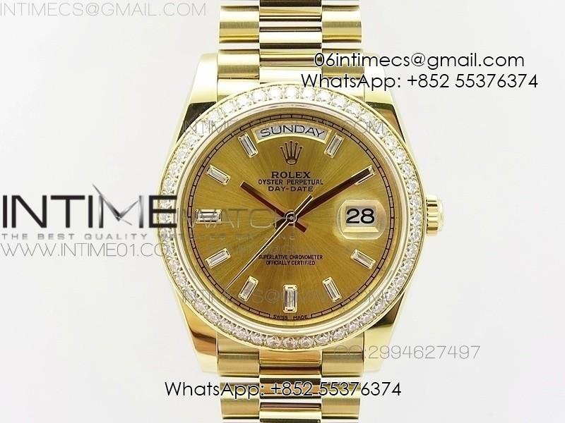 day-date-40-yg-bp-1-1-best-228239-gold-diamond-sticks-dial-diamond-bezel-on-ss-bracelet.jpg Day-Date 40 YG BP 1:1 Best 228239 Gold Diamond Sticks Dial Diamond Bezel on SS Bracelet - Image 1