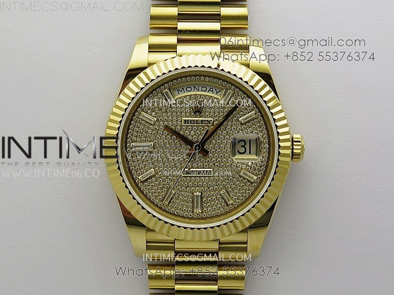 Day Date 40mm 228238 Gain Weight YG/tungsten APSF 1:1 Best Edition Diamond Dial on YG President Bracelet A3255