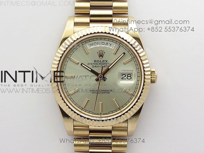 Day-Date 40mm 228239 BP New Dial Version 904 RG Silver Stick Markers Dial on RG President Bracelet A2836