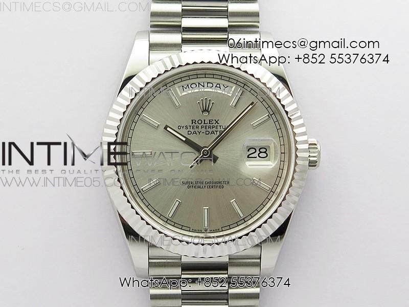 day-date-40mm-228239-bp-new-dial-version-904-ss-silver-stick-markers-dial-on-ss-president-bracelet-a2836.jpg Day-Date 40mm 228239 BP New Dial Version 904 SS Silver Stick Markers Dial on SS President Bracelet A2836 - Image 1