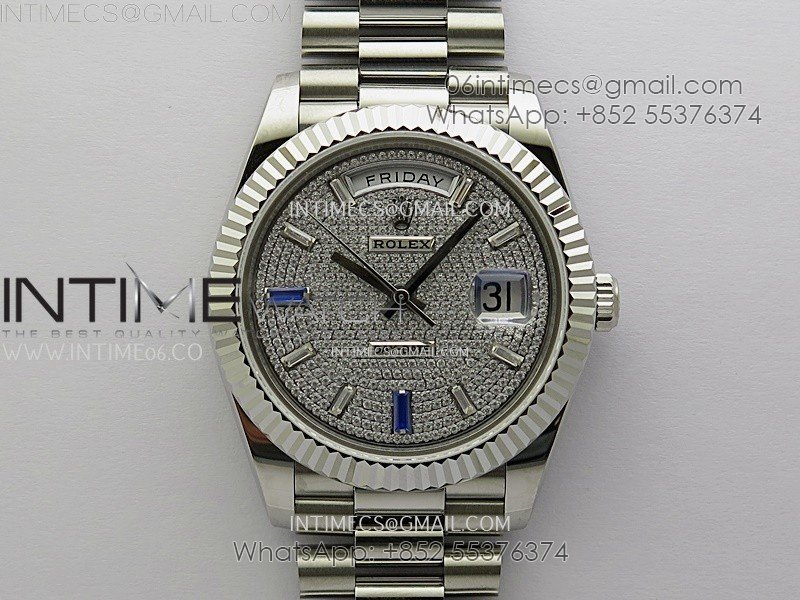 Day Date 40mm 228239 Gain Weight SS/tungsten APSF 1:1 Best Edition Diamond Dial on SS President Bracelet A3255