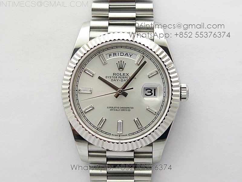 Day Date 40mm 228239 Gain Weight SS/tungsten APSF 1:1 Best Edition Silver Dial T Crystals Markers on SS President Bracelet A2836