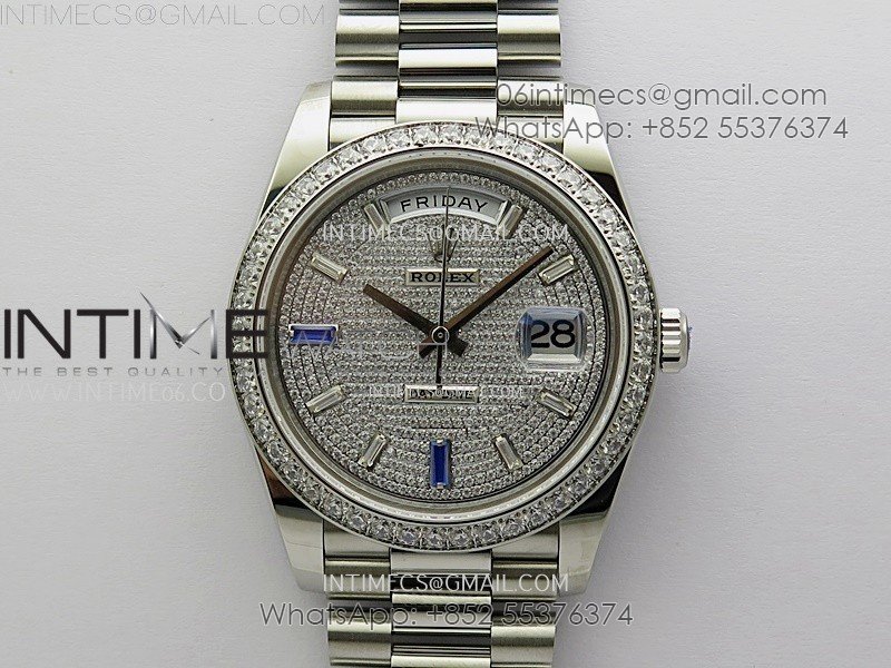 Day Date 40mm 228349 Gain Weight SS/tungsten APSF 1:1 Best Edition Diamond Dial on SS President Bracelet A3255