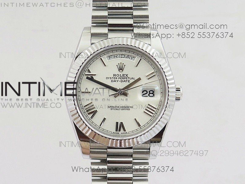 DayDate 40mm BP Best 228206SS White Quadrant Motif dial on SS Bracelet