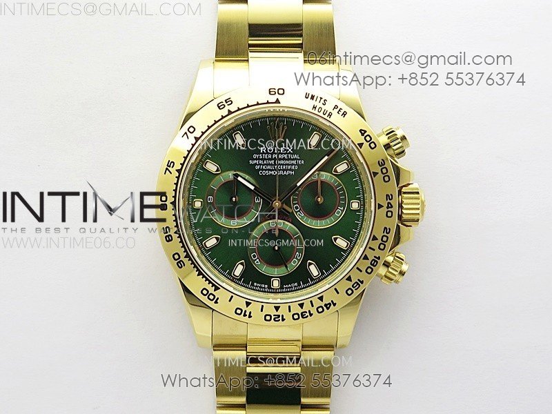 Daytona 116508 YG APSF 1:1 Best Edition Green Dial on YG Bracelet SH4130