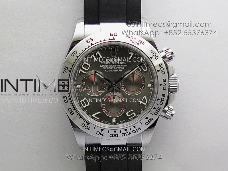Daytona 116509 Gain Weight QF 1:1 Best Edition Gray Dial On Rubber Strap SH4130