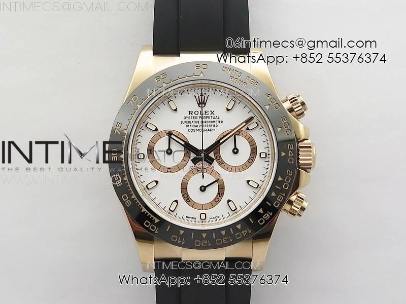 Daytona 116515 RG BTF 1:1 Best Edition White Dial on Oysterflex Rubber Strap SA4130