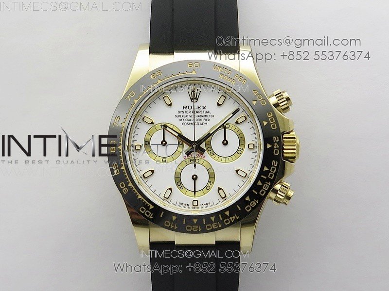 Daytona 116518 BTF 1:1 Best Edition White Dial on Oysterflex Rubber Strap SA4130 V2