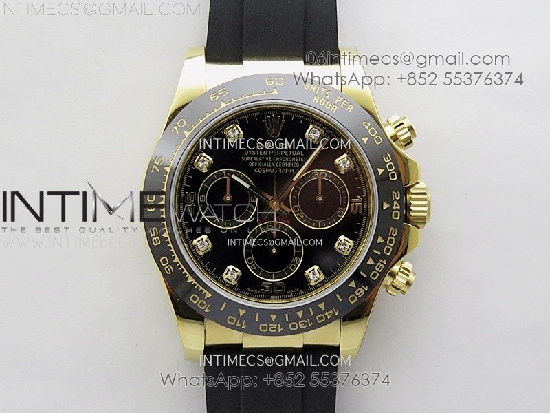 Daytona 116518 Gain Weight AF 1:1 Best Edition Black Dial Crystals Markers on Oysterflex Strap SH4130