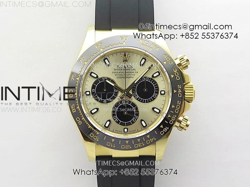 Daytona 116518 QF 1:1 Best Edition YG Dial Black Subdial on Oysterflex Strap SH4130 V3 (Gain Weight)