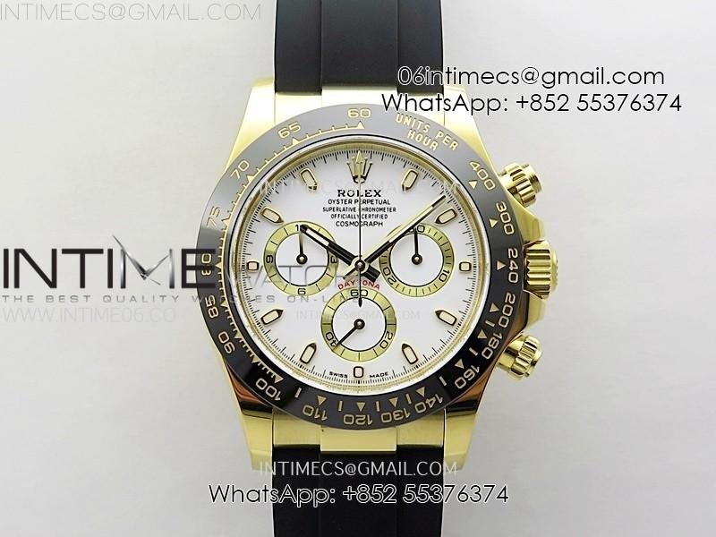 Daytona 116518 YG APSF 1:1 Best Edition White Dial White Subdial on Oysterflex Rubber Strap SH4130