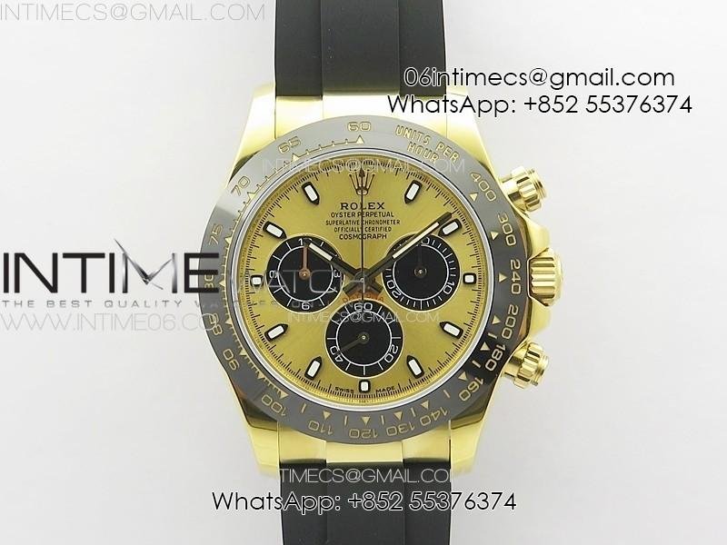 Daytona 116518LN YG APSF Best Edition YG Dial Stick Markers On Rubber Strap Slim A7750