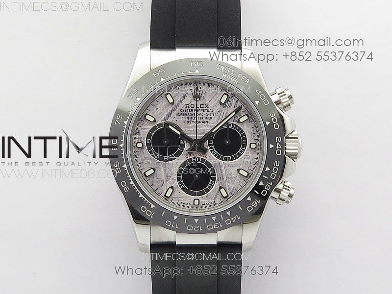 Daytona 116519LN APSF Best Edition Meteorite Dial Sticks Markers On Rubber Strap Slim A7750