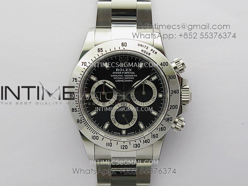 Daytona 116520 904L SS VSF 1:1 Best Edition Black Dial On 904L SS Bracelet DD4130