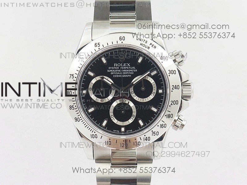 Daytona 116520 V2 BP 1:1 Best Edition Black Dial on SS Bracelet A7750