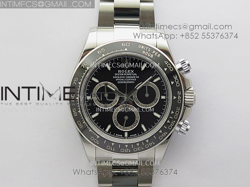 Daytona 126500 UFO 904L Steel SS 1:1 Best Edition Black Dial On SS Bracelet UF4131 (Free Sprung)