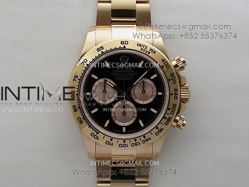 Daytona 126505 Gain Weight RG QF 1:1 Best Edition Bright Black Dial RG Subdial on RG Bracelet SH4131 V6