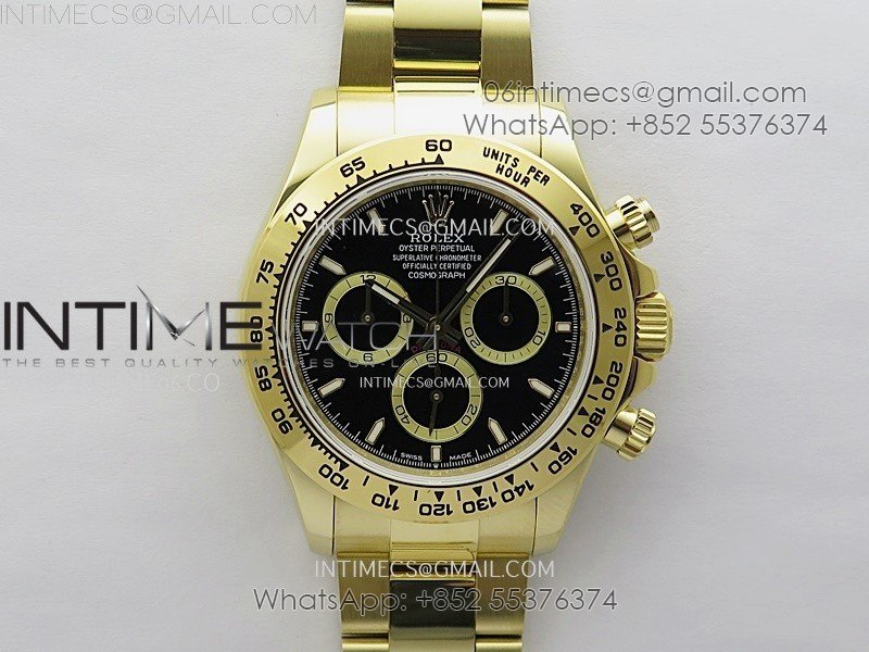 Daytona 126508 Gain Weight YG QF 1:1 Best Edition Black Dial Stick Markers on YG Bracelet SH4131 V6