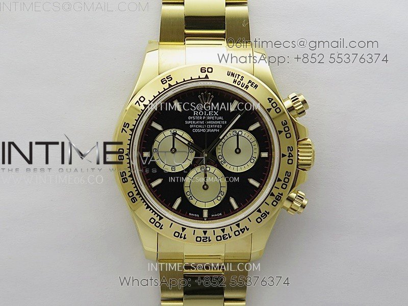 Daytona 126508 Gain Weight YG QF 1:1 Best Edition Black Dial YG Subdial Stick Markers on YG Bracelet SH4131 V6