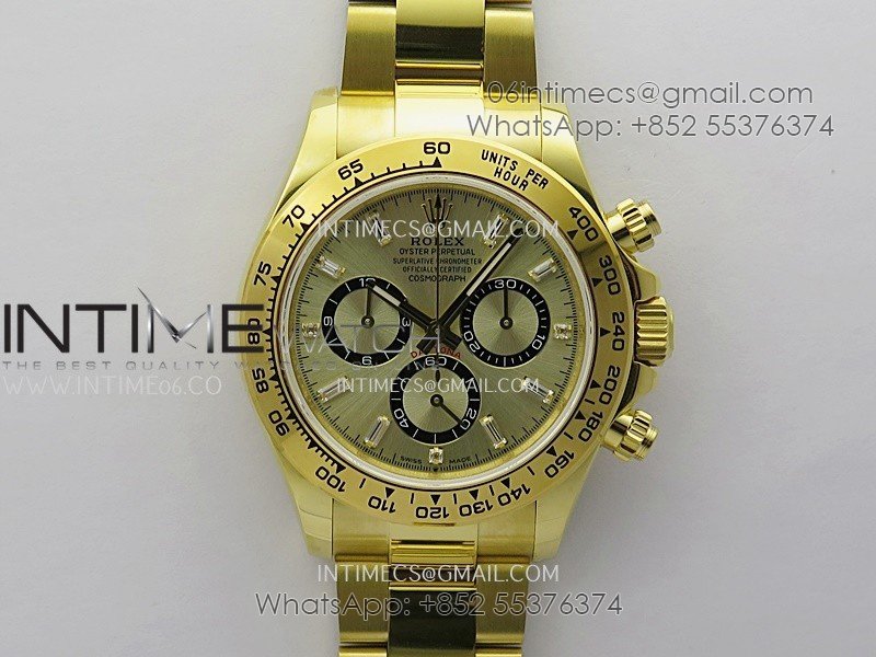 Daytona 126508 Gain Weight YG QF 1:1 Best Edition YG/Black Dial T Crystal Markers On YG Bracelet SH4131 V6
