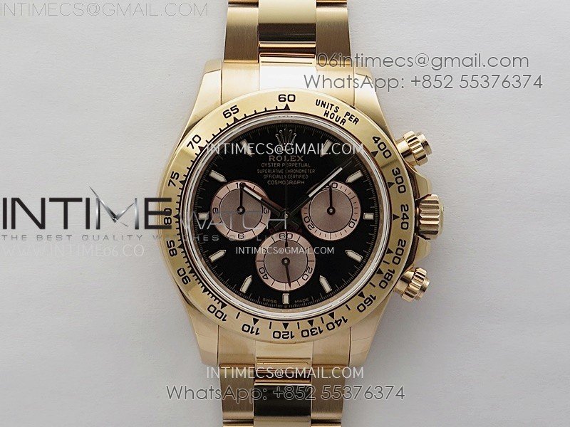 Daytona 126509 904L RG QF Best Edition Black Dial RG Subdial On 904L RG Bracelet SA4131