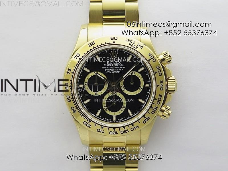 Daytona 126509 904L YG QF Best Edition Black Dial Black Subdial On 904L YG Bracelet SA4131