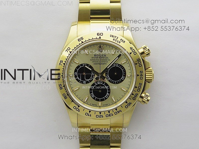 Daytona 126509 904L YG QF Best Edition YG Dial Black Subdial On 904L YG Bracelet SA4131