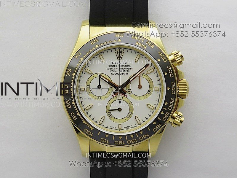 Daytona 126518 904L YG QF Best Edition White Dial White Subdial on Oysterflex Strap SA4131