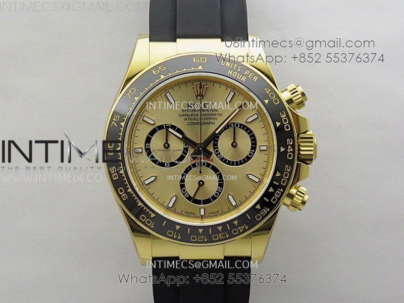 Daytona 126518 Gain Weight APSF 1:1 Best Edition Gold Dial Sticks Markers on Oysterflex Strap SH4131