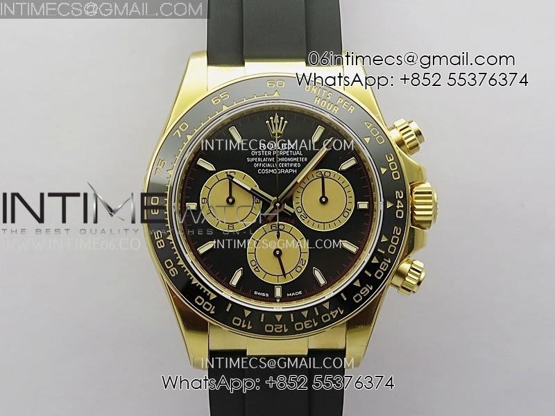 Daytona 126518 Gain Weight VSF 1:1 Best Edition Black Dial Gold Subdial Stick Marker on Oysterflex Strap DD4131